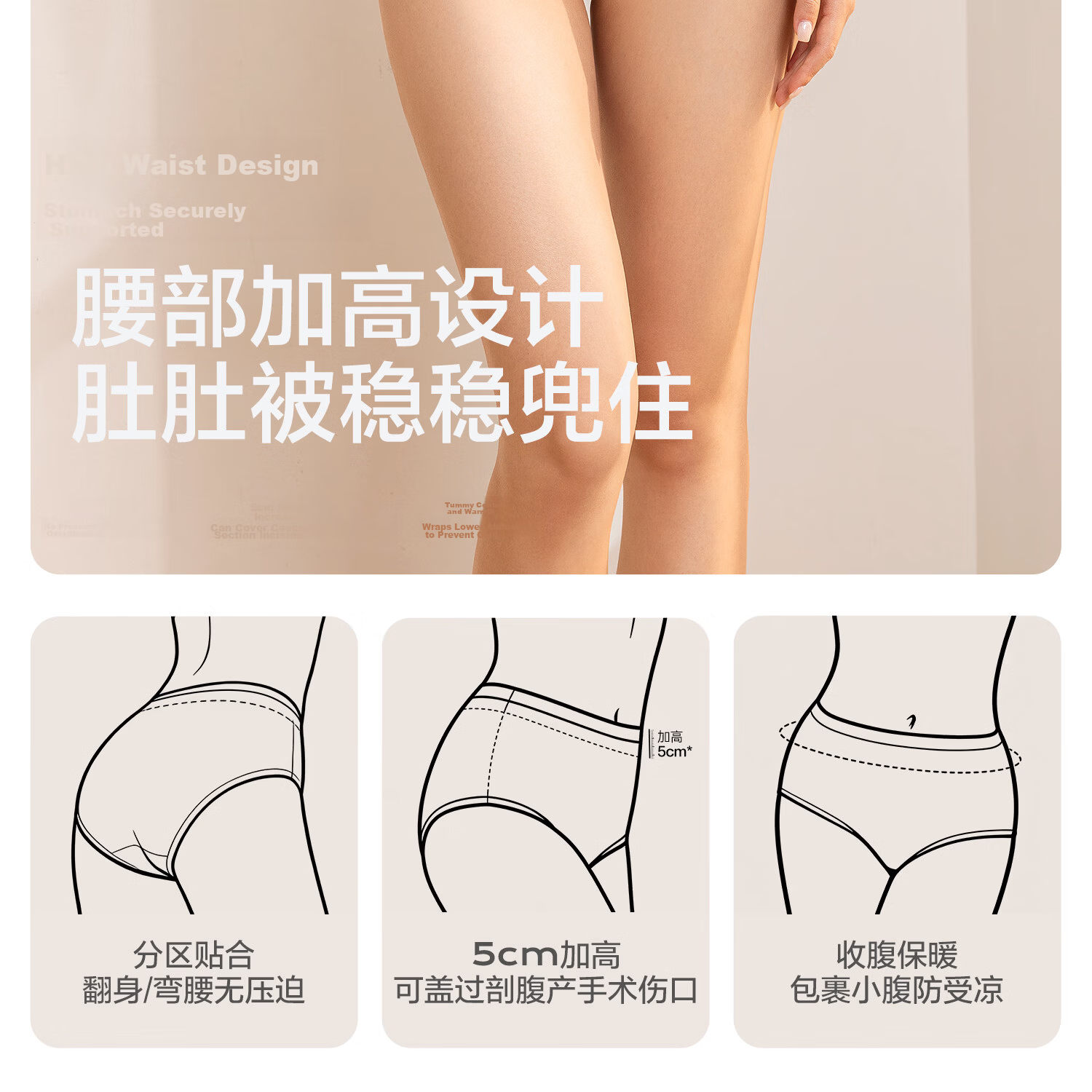 BADIGAO Disposable High-Waist Cotton Women's Underwear Plus Size Seamless Maternity Postpartum Sterile Travel 3XL 8