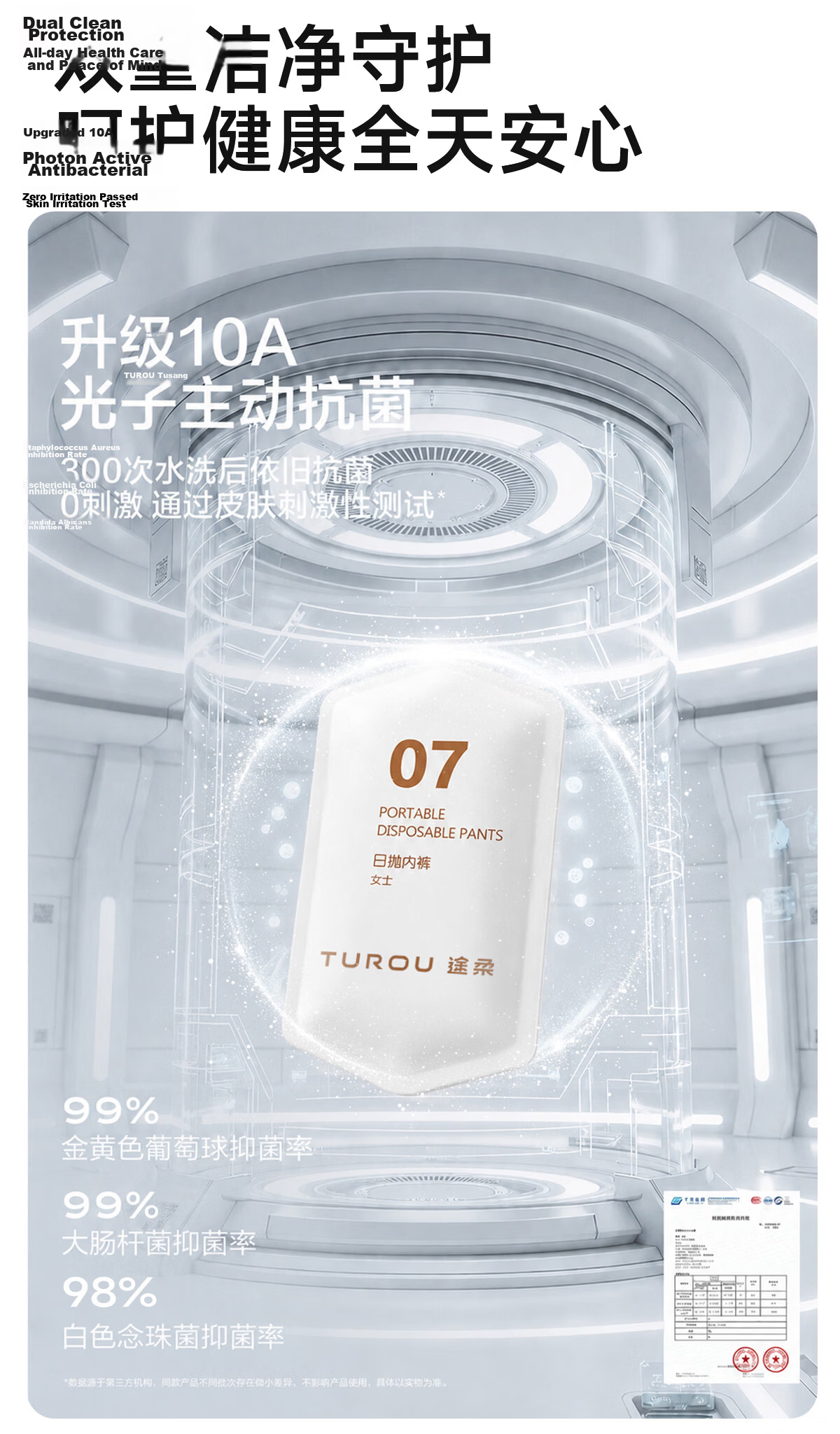 Turou Disposable Women's Cotton High-Waist Individually Packaged Sterilized Maternity Daily Disposable Underwear 7 Pieces White 2XL 11