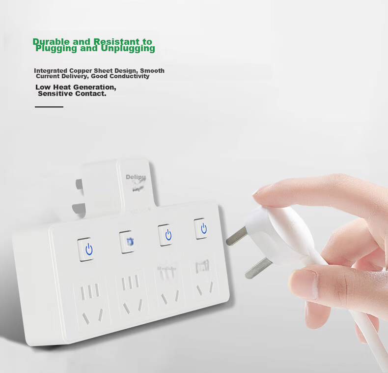 Delipow Socket, Adapter Plug/triangle-Shaped One-To Multifunctional/distributed Control Switch/wireless Conversion Socket 6