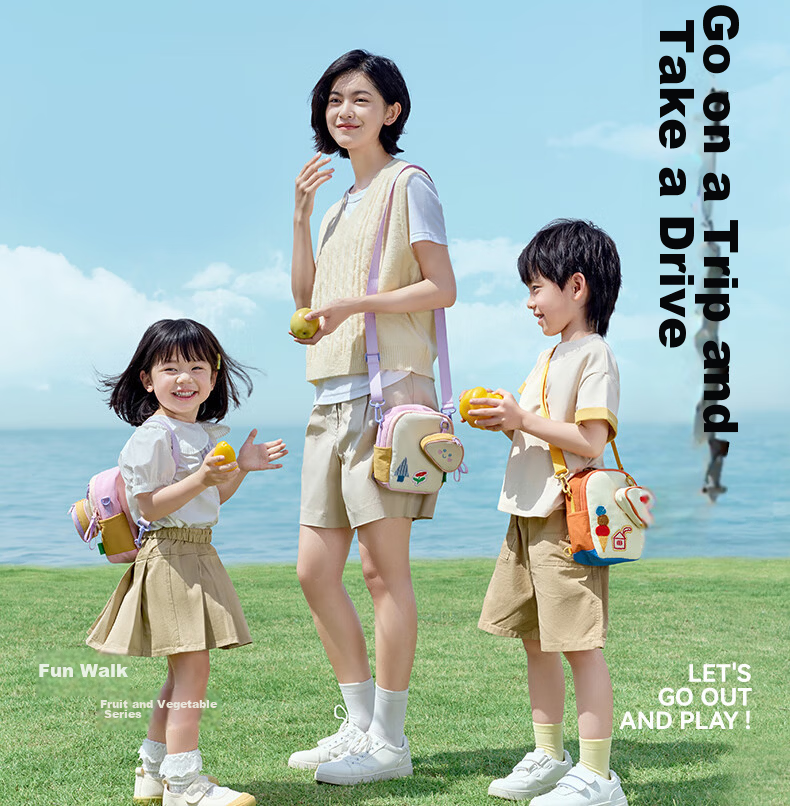 SHUKIKU Toast Double Shoulder Crossbody Bag Children's Dopamine Small Bag Casual Fun Multi-Purpose Parent-Child Bag Taro Toast One Size 3