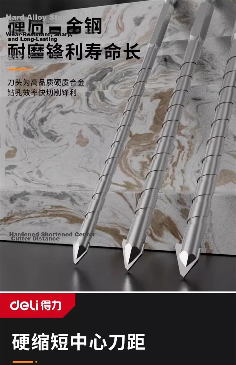 Deli Extended Alloy Eccentric Drill Bit for Dry Drilling Tiles Glass Marble Concrete [8mm] 1 Piece 4