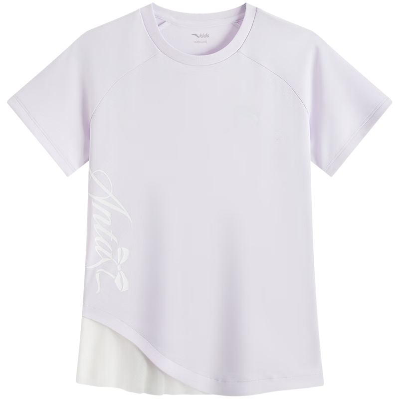 Anta Kids Girls Short Sleeve Quick-Dry T-Shirt 2026 Summer Sports Running Top TA62627108