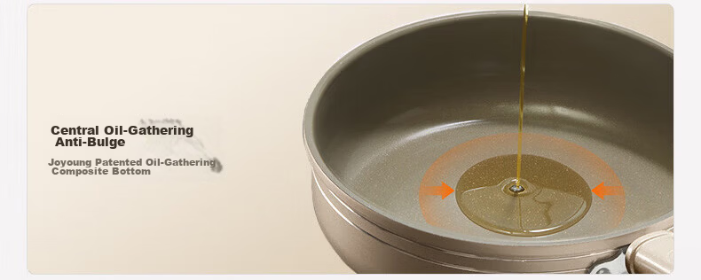 Joyoung Non-Stick Frying Pan with Titanium Ceramic Coating, Gold-Plated Skillet for Eggs And Steak, Breakfast Pan, 24cm without Lid 3