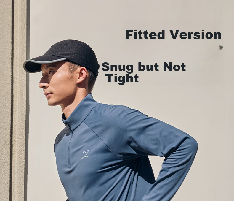 Xtep Men's Quick-Dry Long Sleeve Sports Shirt with Half-Zip, Breathable Fitness Running Outdoor Top 6