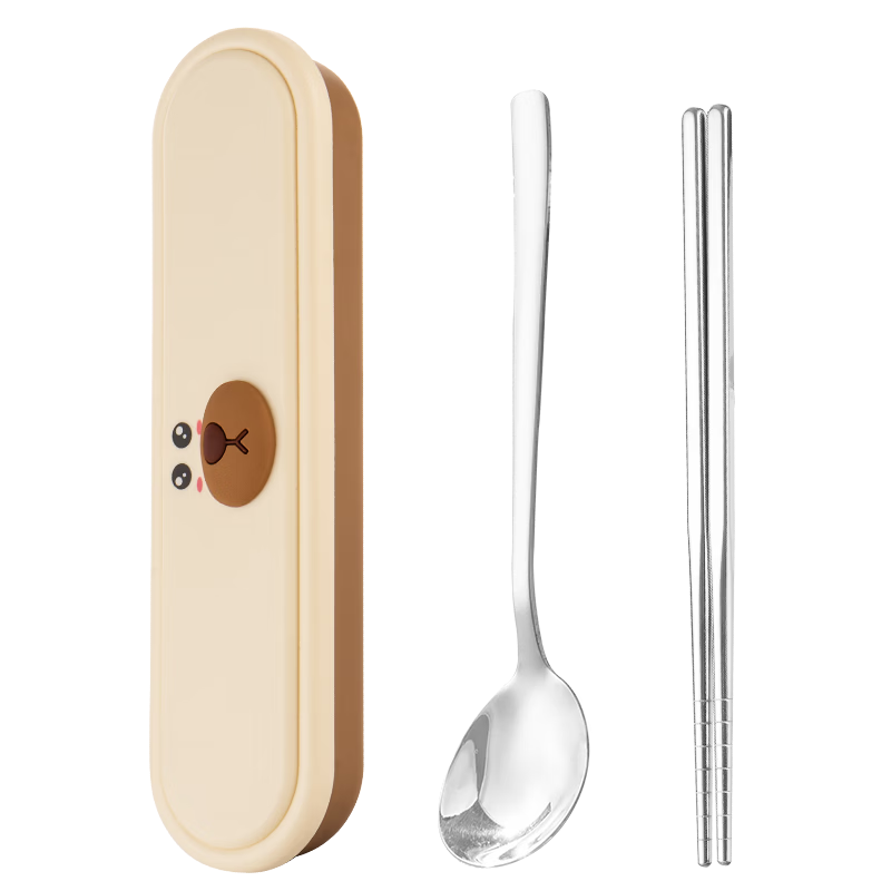 Guangyi Chopsticks 304 Stainless Steel Student Cutlery Set Portable Spoon and Chopsticks for Office Workers GY1338