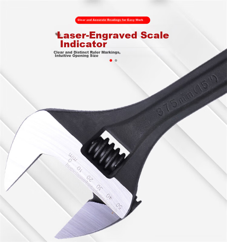 RUBICON RAP-008 8-Inch Adjustable Wrench Multi-Purpose Household Faucet Bathroom Wrench with Smooth Handle 4