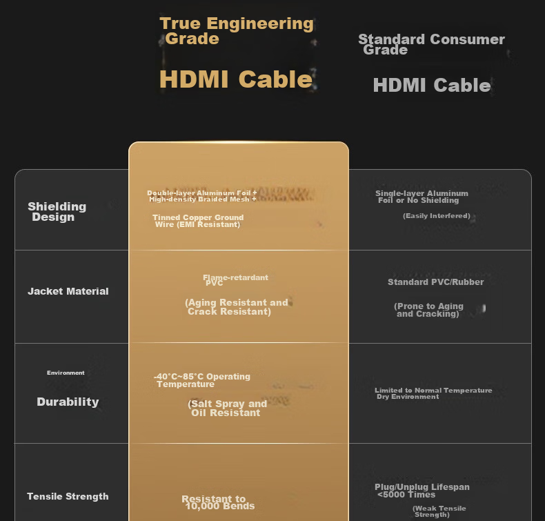 Deli HDMI 2.0 Cable 4K Digital High-Definition 0.5m Video Cable Engineering Grade Laptop Set-Top Box TV Projector Monitor Data AJ20H-01 6