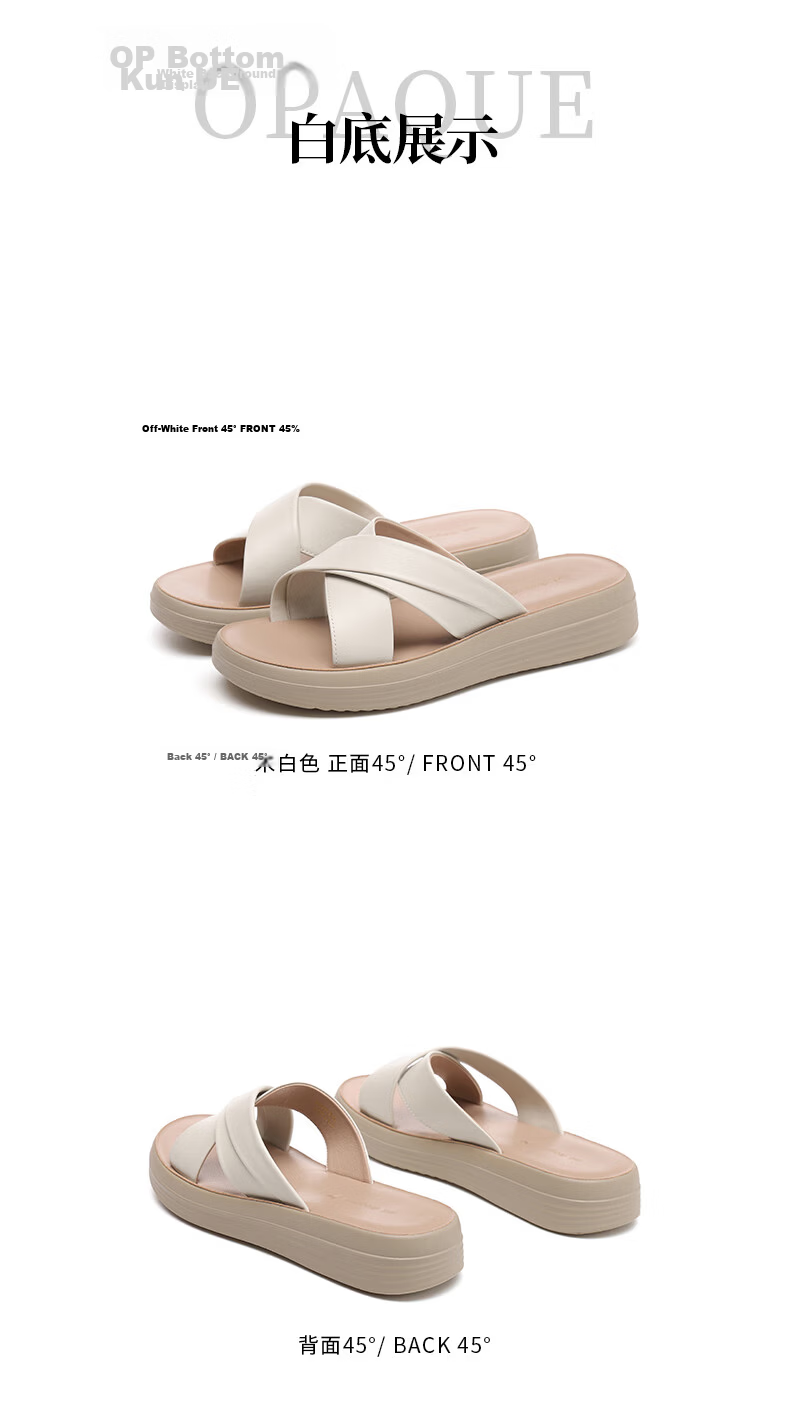 Red Dragonfly Women's Slippers Outdoor Thick Sole Wedge Roman Sandals Soft Leather Flat Sandals WTK251591 Black Size 38 10