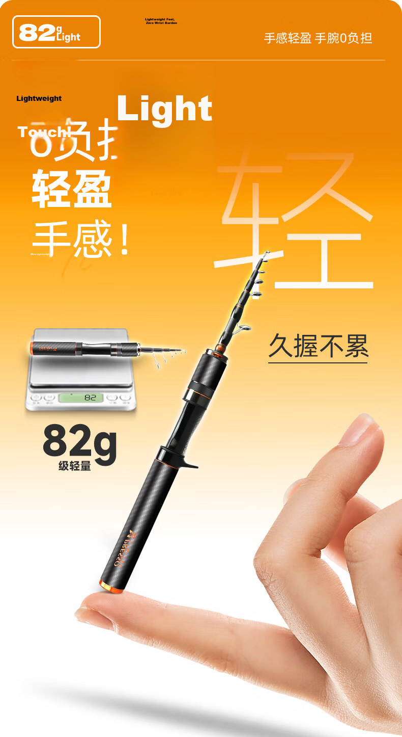 HISTAR Butterfly Telescopic Portable Lure Fishing Rod 1.85m UL Fuji Ring Spinning Reel Combo with Line and Bait 3