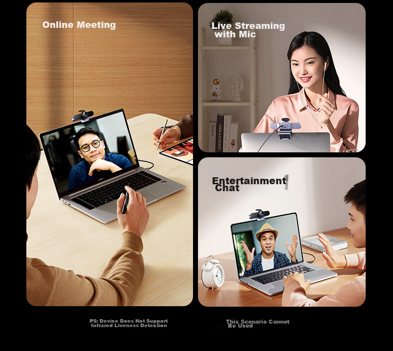 UGREEN 2K HD USB Webcam with Autofocus Dual Microphones and Speaker for Desktop Laptop Interview Exam Live Streaming Video Calls Conference 65545 25