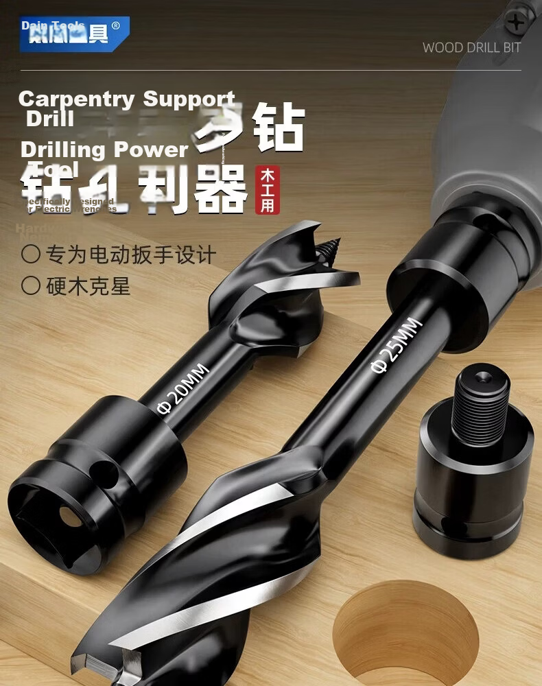 DAIEN Professional Woodworking Drill Bit for Bench Drill and Electric Wrench, Wood, Plastic, Rubber Hole Puncher, Quick Open 18mm 1