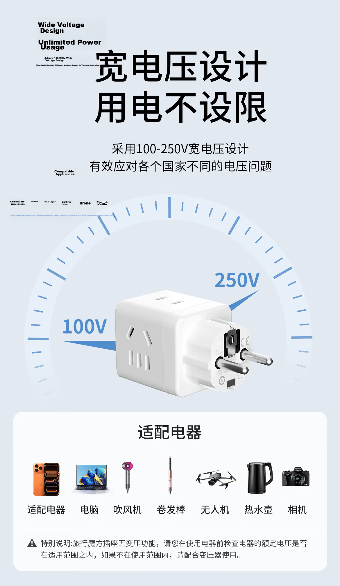 DELIXI European Standard Cube Travel Power Strip/Adapter Plug/Socket Converter Multi-Outlet for Germany France Korea Finland Iceland Sweden Spain and More 7