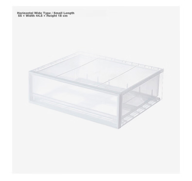 MUJI Polypropylene Storage Box Drawer Type Horizontal Large Semi-Transparent 2