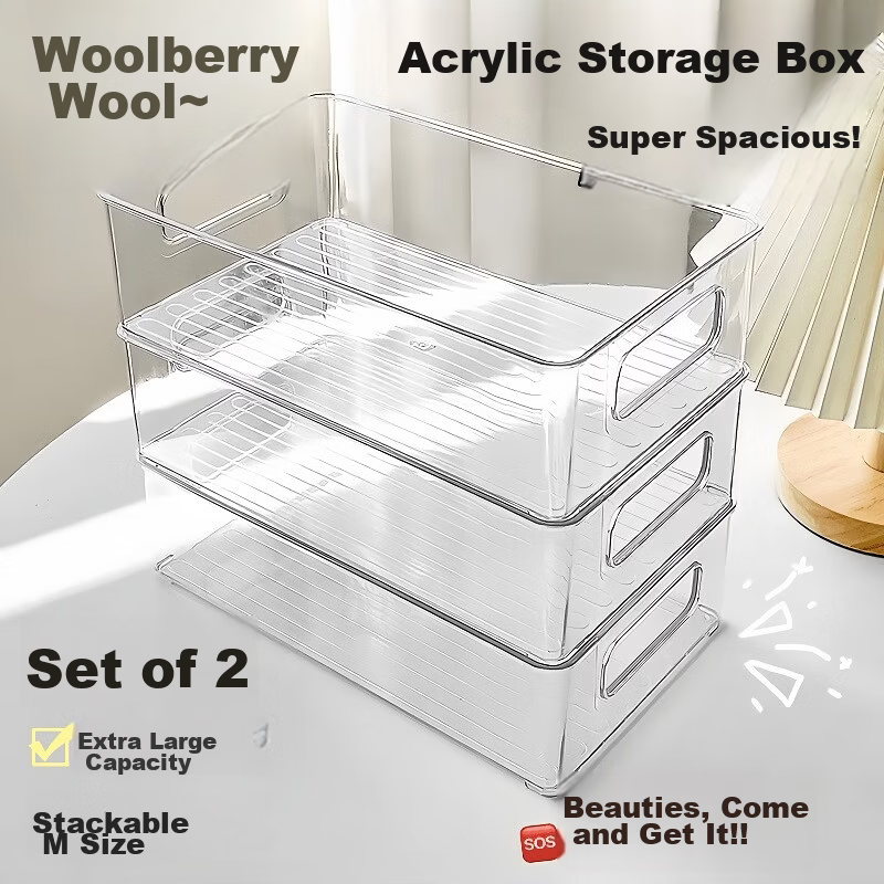 Jialifang Transparent Plastic Desktop Storage Box Multifunctional Organizer for Snacks and Miscellaneous Items Refrigerator Storage Rack