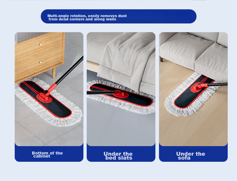 Sobon Flat Mop 60CM Commercial Large Dust Push Cotton Thread Oxford Canvas Large Area Floor Mop Absorbent Cotton Yarn Mop Cloth 11