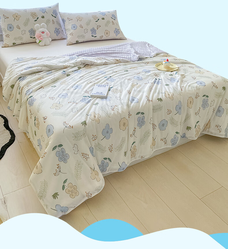 Grace Class A Ice Silk Summer Quilt, Cooling Sensation Value 0.21, Cool Silk Air Conditioning Quilt, Machine Washable Thin Quilt, 200*230cm 2