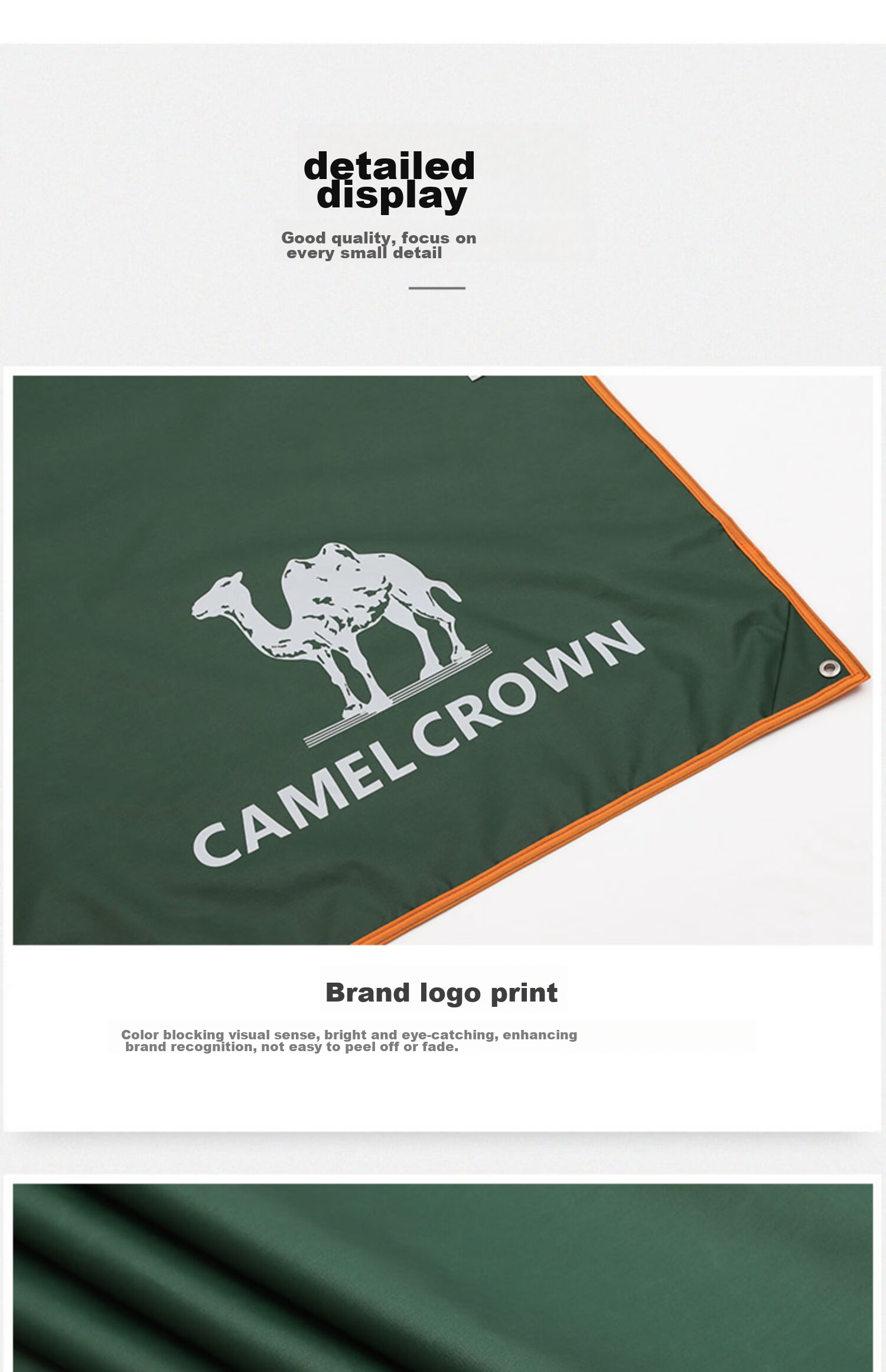 CAMEL Outdoor Ground Mat Tent Camping Pad, Thickened Waterproof Wear-Resistant Picnic Mat, Moisture-Proof Floor Mat A0S3H8103 Army Gree 8