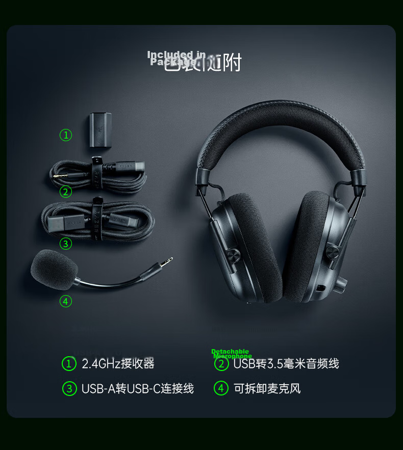 Razer BlackShark V3 Pro Wireless Gaming Headset Professional Edition Active Noise Cancelling Four-Mode EQ THX Delta Certified CSGO PUBG White 12