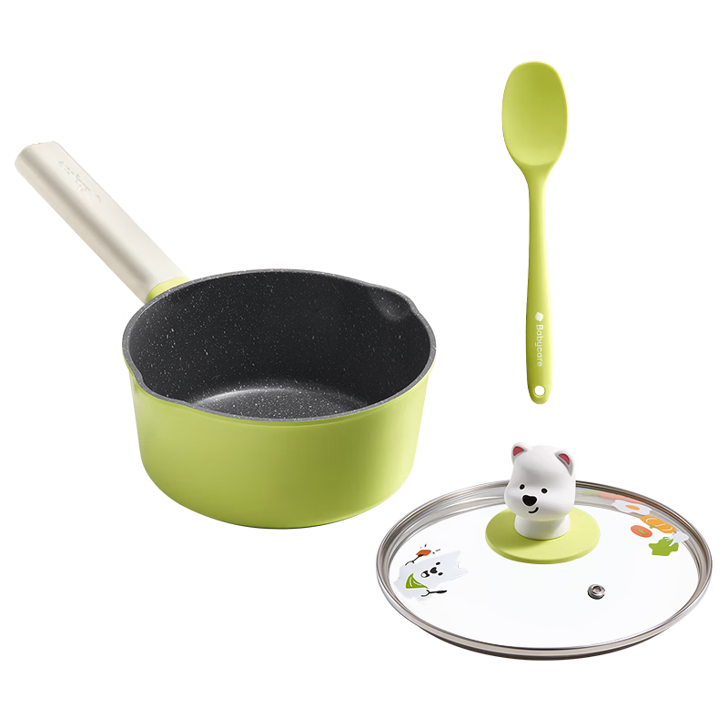Babycare Baby Food Pot Milk Pot Children's Non-stick Frying Pan Multifunctional Milk Pot - Highland Original Power Green Lunch Box