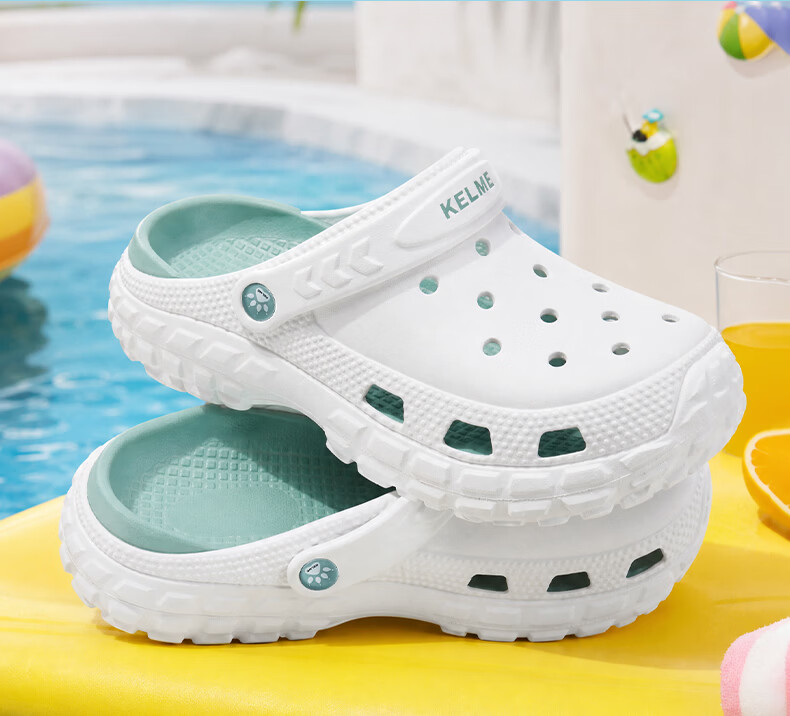 KELME Men's Summer New Dual-Wear Durable Hole Slippers Versatile Closed-Toe Slippers for Women 14
