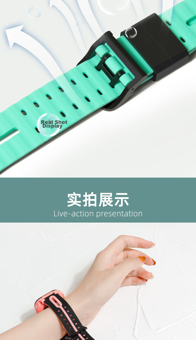 Iboann Silicone Watch Strap for Xiaotiancai D2 Q1A D3 N5 W1923AC Z10 Z9 Z8 Z7S Z6Apro Peak Y03 U5 Kids Student Phone Watch Accessories 4