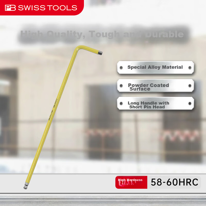 PB SWISSTOOLS Swiss Imported Colored Ball-End Extended Metric Hex Key Wrench 3.0 PB212.L 3 SY Single Piece