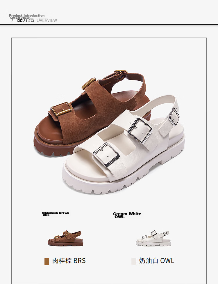 Larsdan Summer New Round Toe Thick Sole Beach Casual Double Strap Birkenstock Sandals Women 32401 Cinnamon Brown BRS 38 7