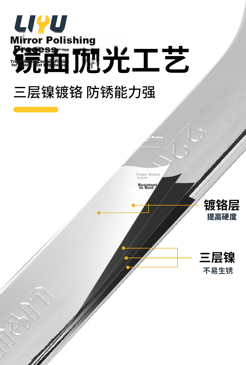 Liyu Dual-Use Double-Ended Open-End Wrench Polished Single Quick Wrench 13mm Industrial Auto Repair Wrench 8