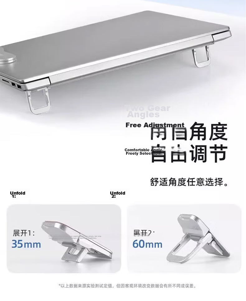 Youhuoda Zinc Alloy Laptop Invisible Stand Mini Portable Desktop Heightening Cooling Foldable Support Bracket 5