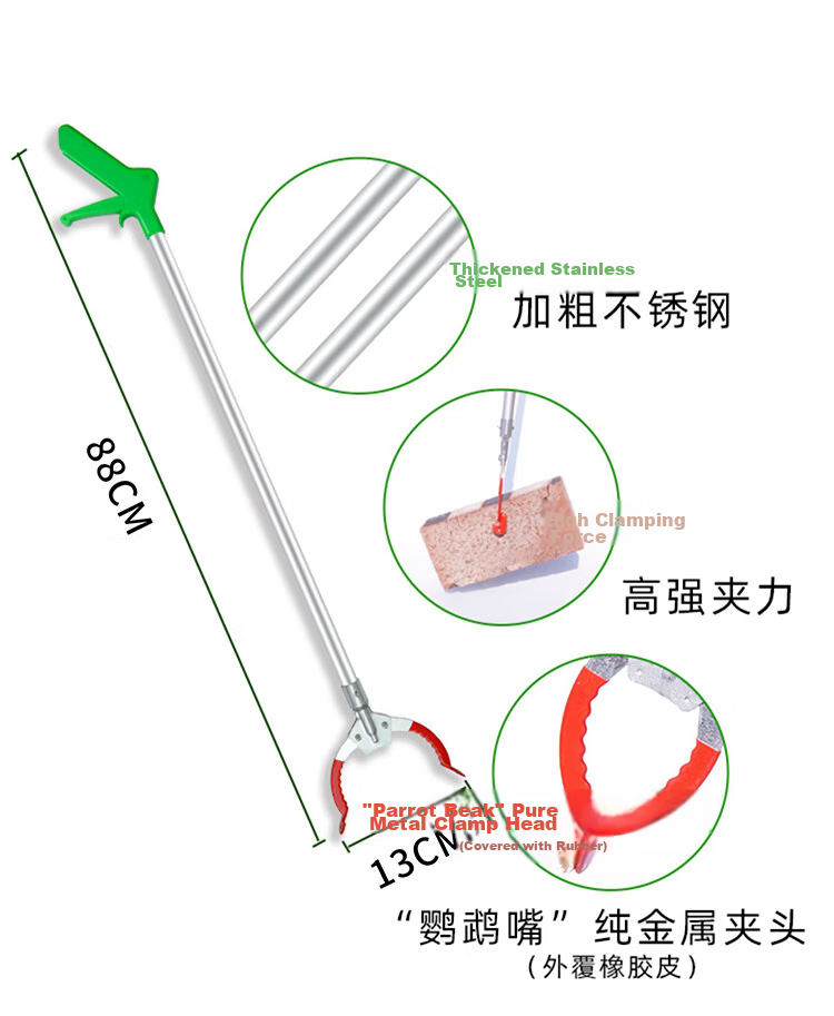 Meilixin Sanitation Garbage Grabber Picker Trash Tongs Long Handle Fire Tongs 4