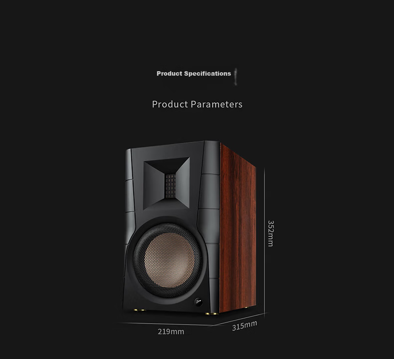 HiVi D300 Active HIFI Multimedia Wireless Bluetooth 5.0 Bookshelf Speaker for Computer TV Home Desktop with Magnetic Field Ribbon Tweeter 6