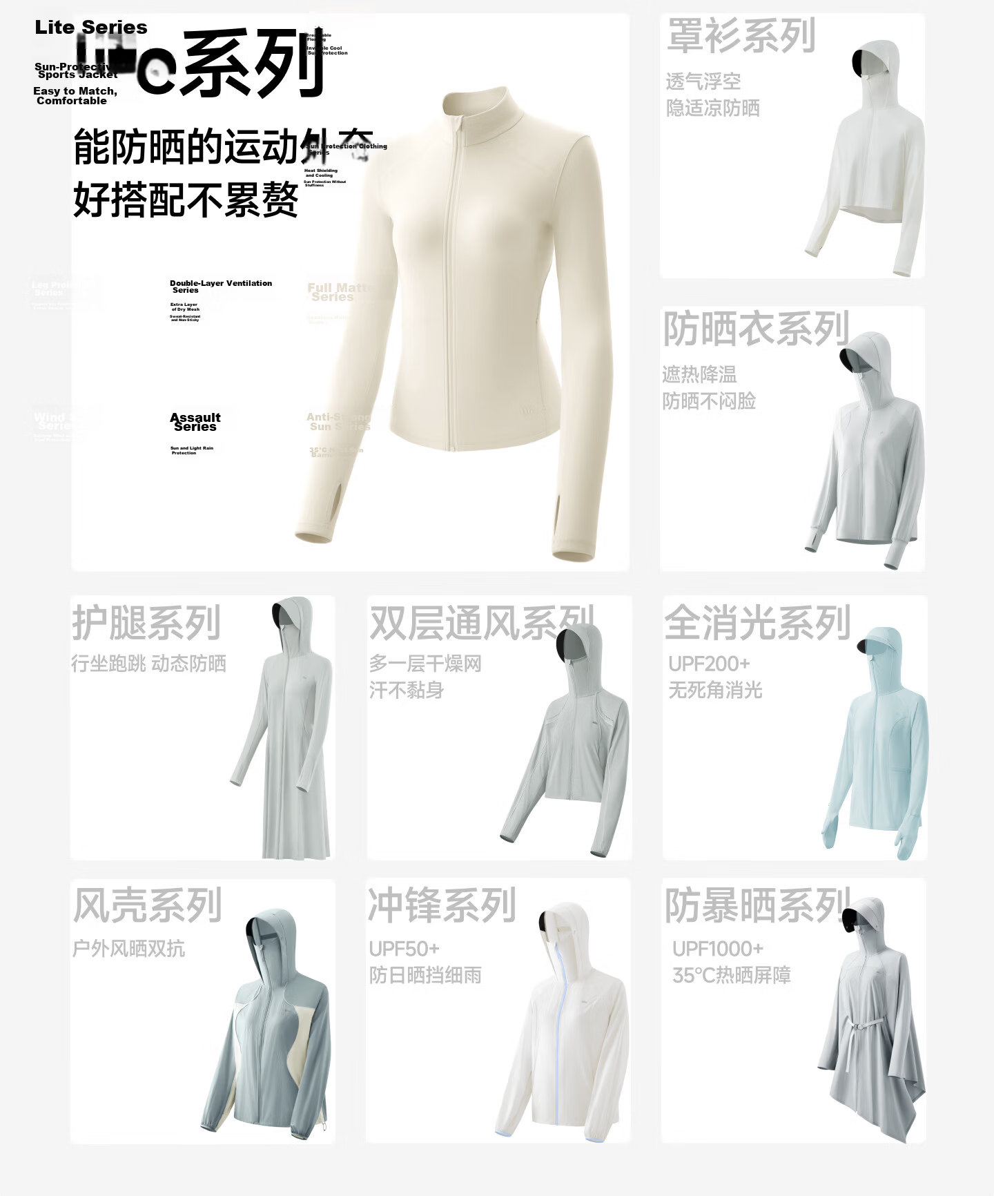 Beneunder Women's Spring And Summer Jacket, Sun Protection Clothing, Slim Fit Stand Collar, High Elasticity Sports Outdoor DS837, Light Coffee Gray, Size S 3