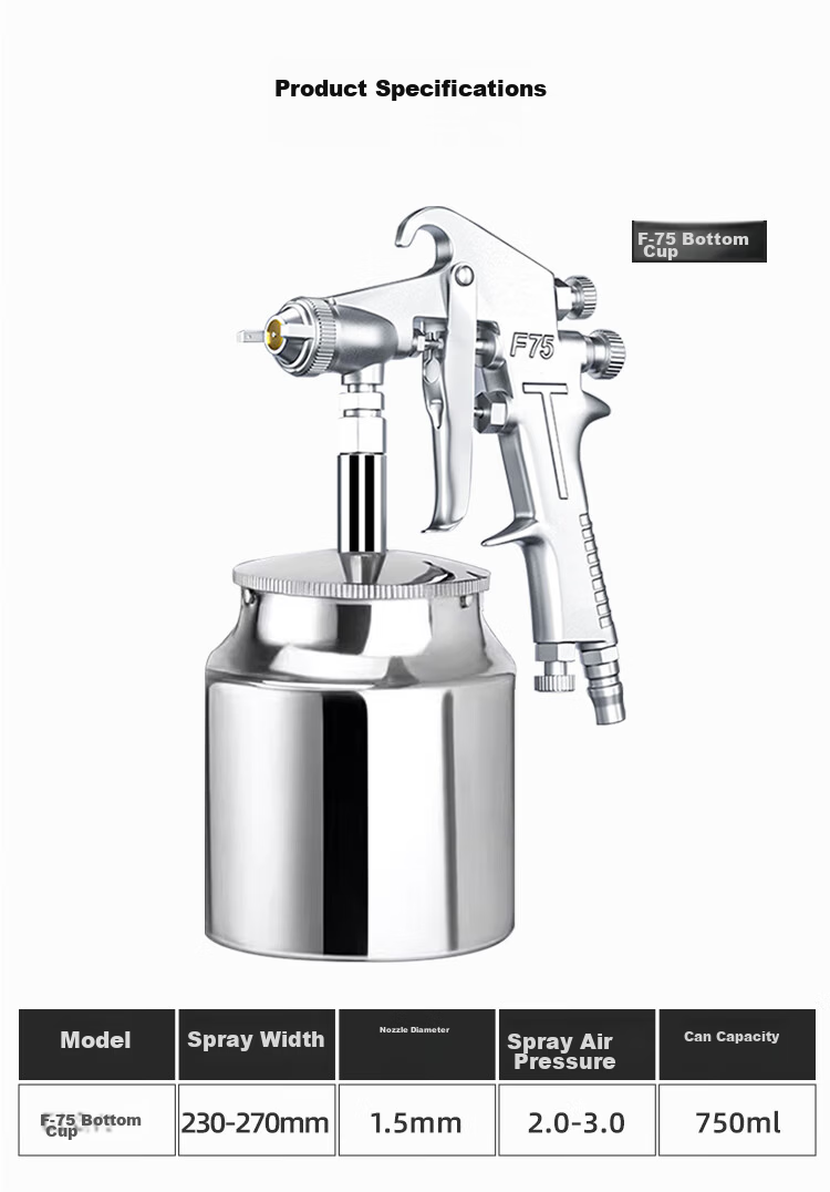Factory No.1 Paint Metal Spray Gun Coating Furniture Car Glue Atomizing Spray Paint Tool Pneumatic Spray Machine F-75 9