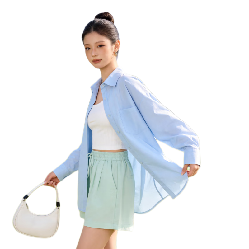 Xiangyi Lover's Banana Leaf Style Women's Sunscreen Jacket UV Protection Summer New Cool Wrinkle-Resistant Loose Thin Coat