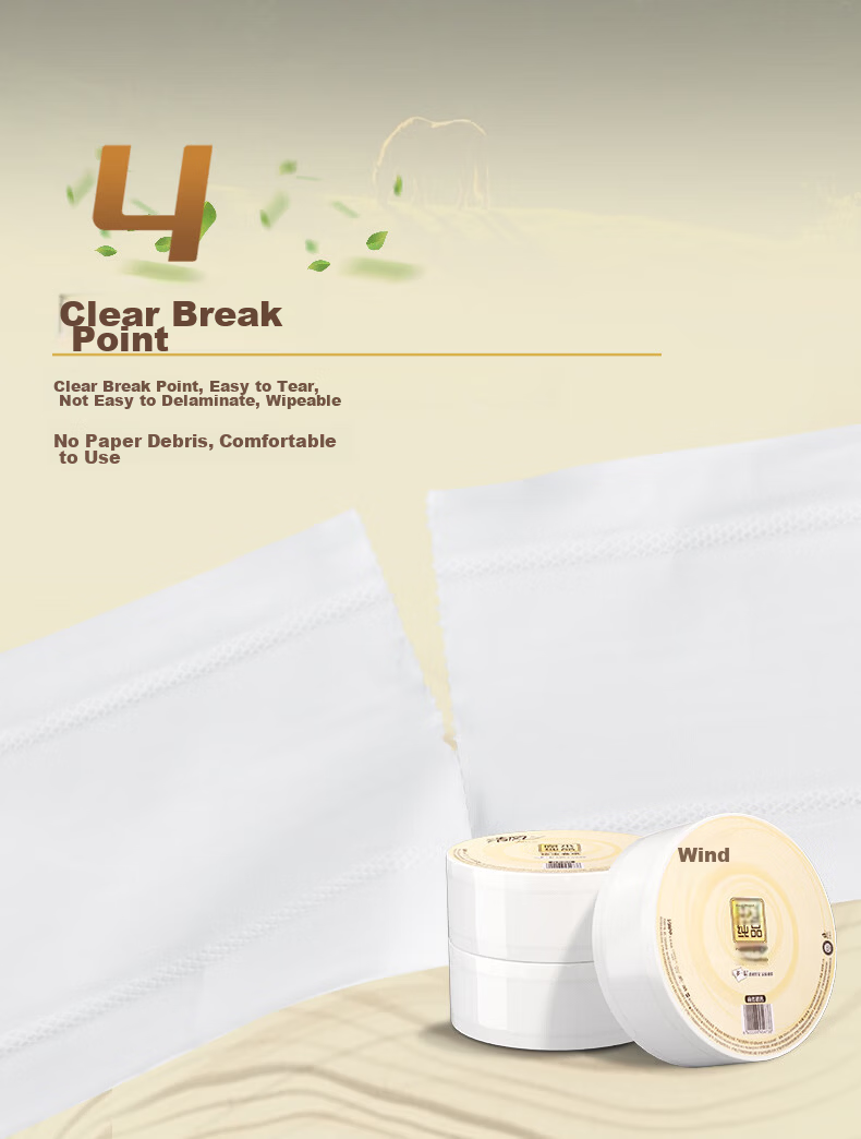 Qingfeng Core Roll Paper 3-Ply 180m x 6 Rolls Commercial Jumbo Toilet Tissue BJ00ABO 5