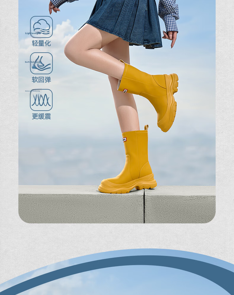 CAMEL Rainbow Rain Boots Women Lightweight Outdoor Casual Short Boots L25W577027 Red Size 38 16
