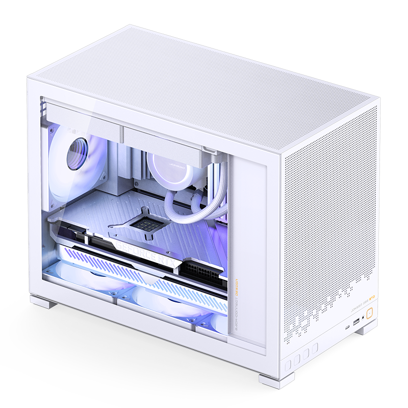 JONSBO D32 STD Standard Edition White MATX Desktop Small Case (Side Panel Transparent / Supports Back-Mounted MATX Motherboard / ATX Power Supply / 240mm Radiator Mount)