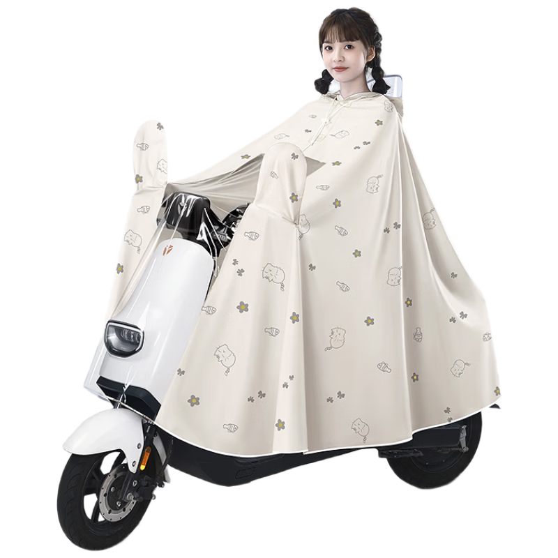 Beimei Electric Bicycle Thickened Large Long Full-Body Raincoat Adult Women's Cycling Rain Poncho for Heavy Rain