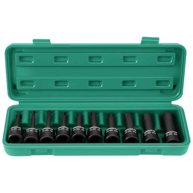 GREENER 1/2 Inch Impact Air Pneumatic Hex Socket Set for Electric Wrench Complete Kit