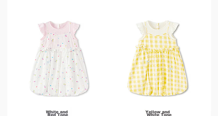 Balabala Kids Dress Baby Girl Dress 2026 Summer Fake Two-Piece Flower Bud Skirt Sweet and Cute 18