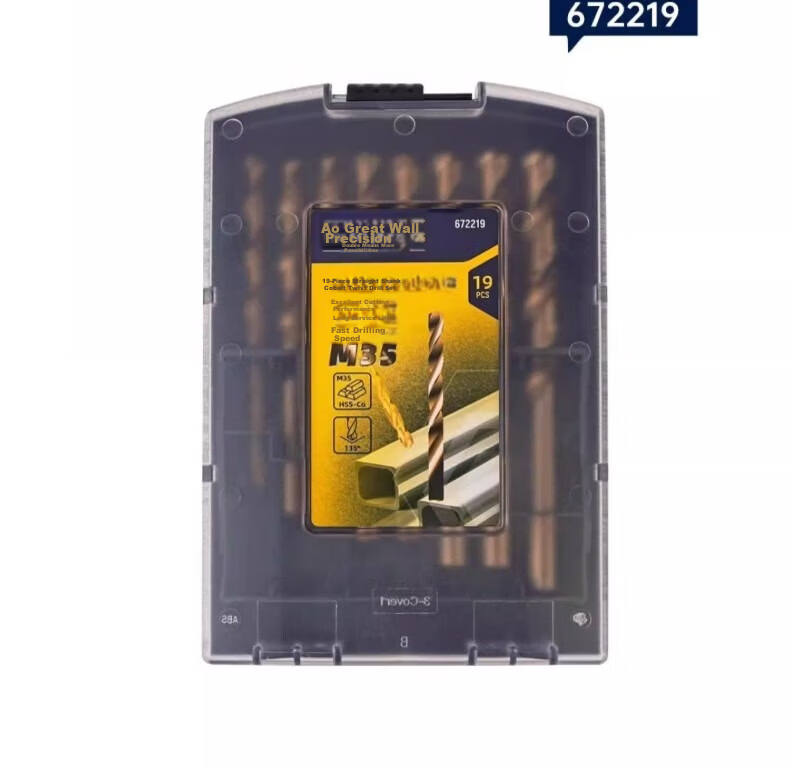 The Great Wall Straight Shank Cobalt Twist Drill Bit Set for Stainless Steel, High-Speed Steel Twist Drill Bits, 25 Pieces, Model 672225 12