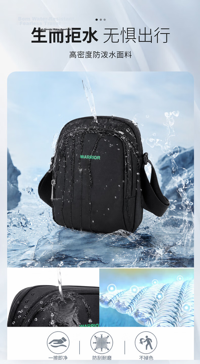 Warrior Men's Large Capacity Multifunctional Shoulder Bag Commuter Casual Crossbody Bag Cycling Sports Chest Bag Phone Bag for Women 8
