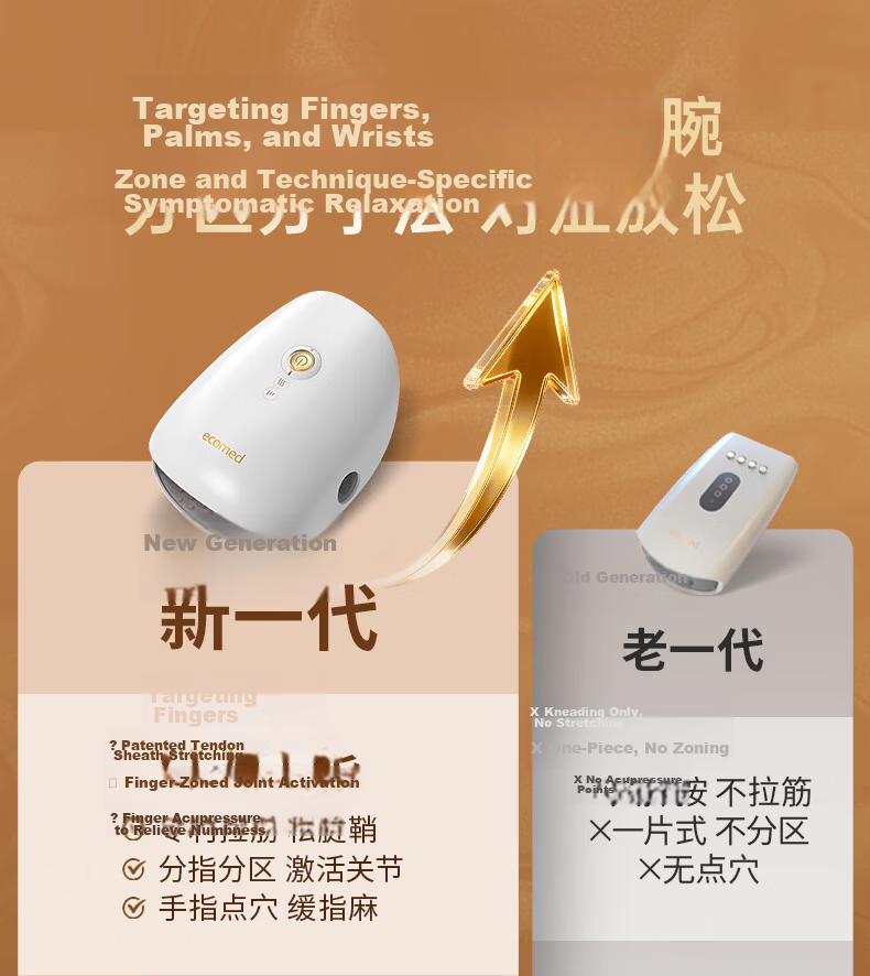 Ecomed German Hand Massager Finger Tendon Sheath Palm Joint Electric Massager Meridian Acupoint Heat Compress Kneading Care Device Practical Birthday Gift for Parents Elders Girlfriend 3