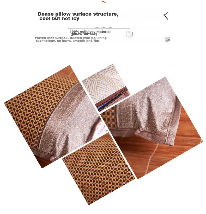 Hengyuanxiang Summer Cooling Pillow Rattan Mat Floral Pillow Core Tea Leaf Stem Filling Single Pack Junxia D1509 30*50CM 6