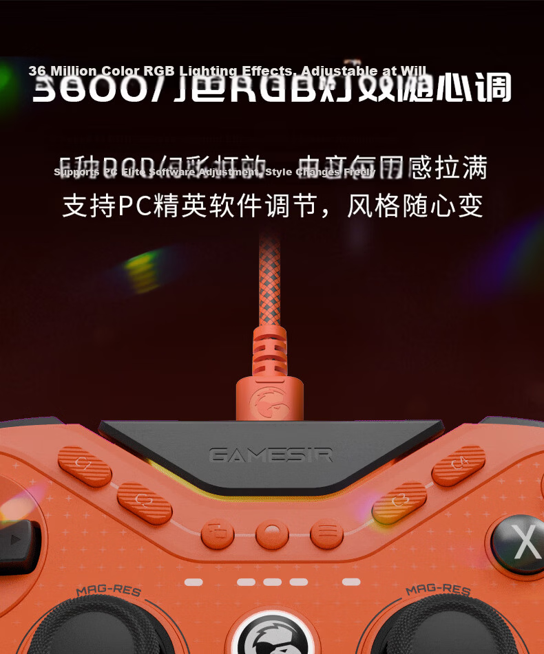 Gaisel Little Chicken Nine-Tailed Fox Microsoft Licensed Xbox Wired Symmetrical Game Controller TMR Joystick Dual Trigger for PC Steam 19