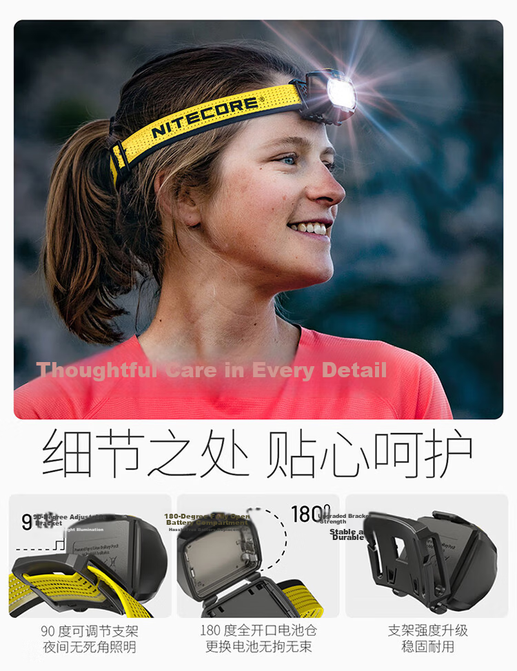 NITECORE UT27 MCT PRO White Trail Running Headlamp Head-Worn Outdoor Hiking Night Lighting 9