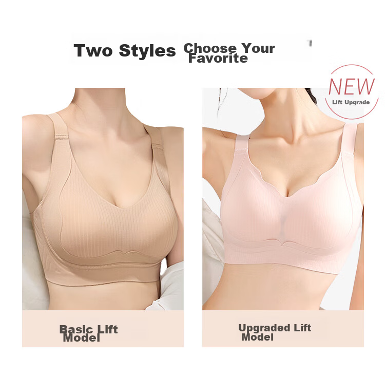 Urban Beauty Soft Support Wireless Bra for Women, Seamless, Lift, Large Bust Minimizing, Thin, Anti-Sagging, Off-White, 2XL 17
