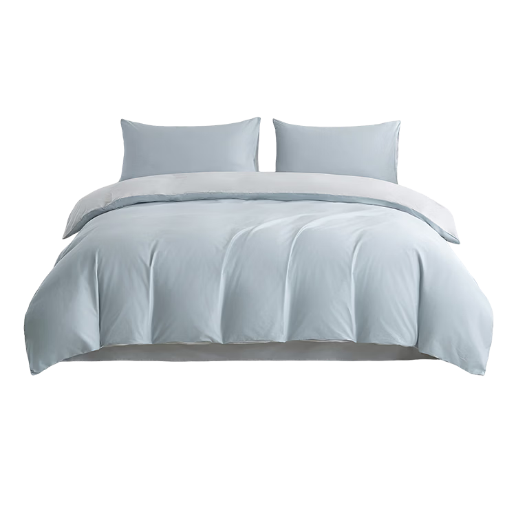 JD Original 100% Pure Cotton Four-Piece Bedding Set, All-Cotton Bedsheet And Duvet Cover, Antibacterial Bedding Kit, for 200*230cm 1.5/1.8 Meter Bed, Sky Blue