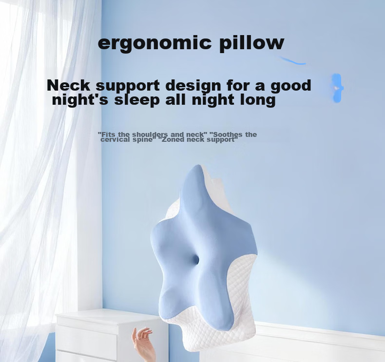 Zhiguozhe Neck Support Pillow Side Sleeping Cervical Pillow Deep Sleep Anti-Snore Adult Ergonomic Butterfly Memory Foam Pillow 17
