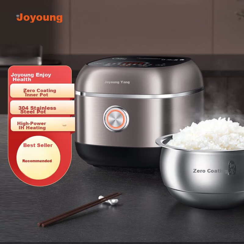 Joyoung ZMD Anxin Series 4L Large Capacity 3-8 People 0 Coating Non-Peeling 304 Stainless Steel Inner Pot 1200W IH Induction Heating Rice Cooker 40N10